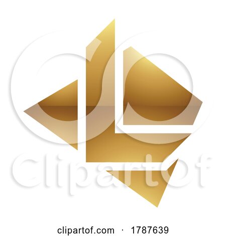 Golden Letter L Symbol on a White Background - Icon 3 by cidepix