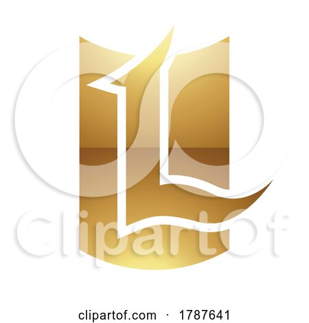 Golden Letter L Symbol on a White Background - Icon 5 by cidepix