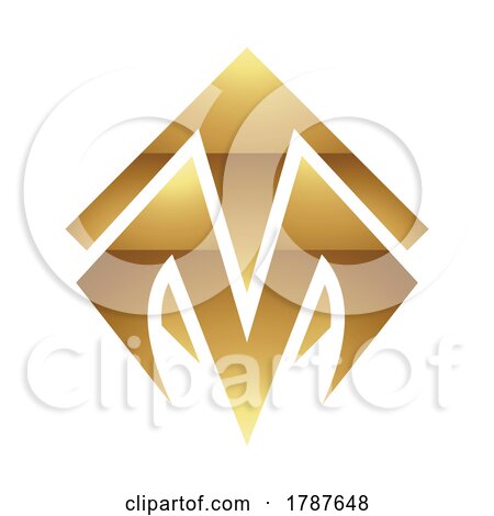Golden Letter M Symbol on a White Background - Icon 3 by cidepix