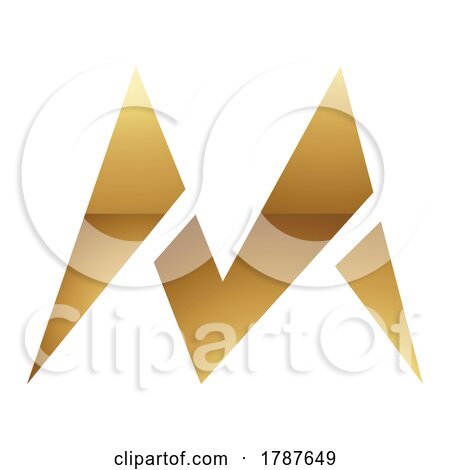 Golden Letter M Symbol on a White Background - Icon 4 by cidepix