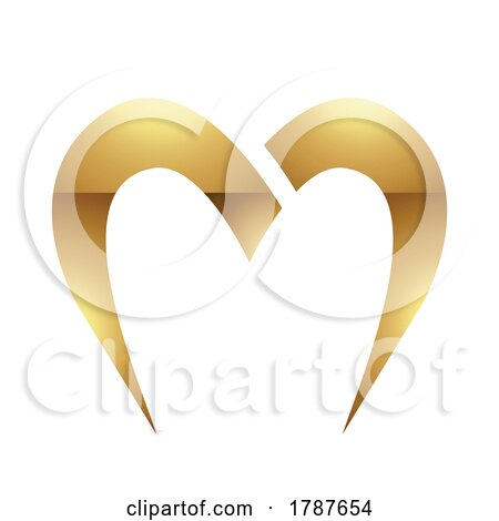 Golden Letter M Symbol on a White Background - Icon 9 by cidepix