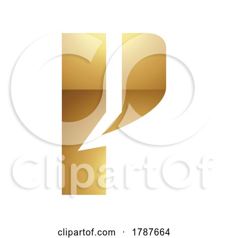 Golden Letter P Symbol on a White Background - Icon 1 by cidepix