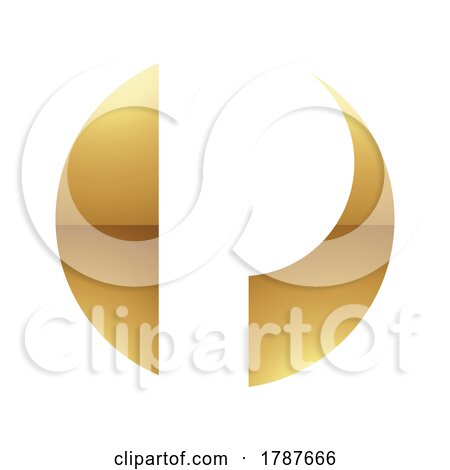 Golden Letter P Symbol on a White Background - Icon 3 by cidepix