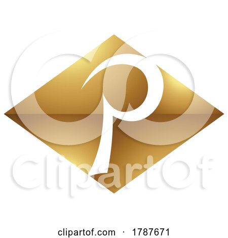 Golden Letter P Symbol on a White Background - Icon 8 by cidepix