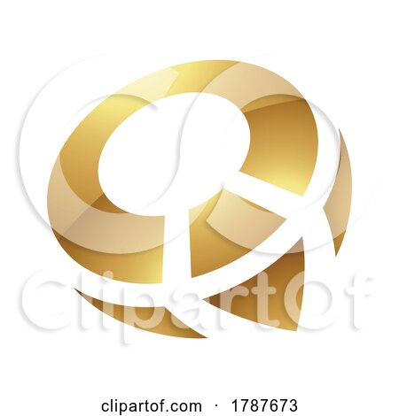 Golden Letter Q Symbol on a White Background - Icon 1 by cidepix