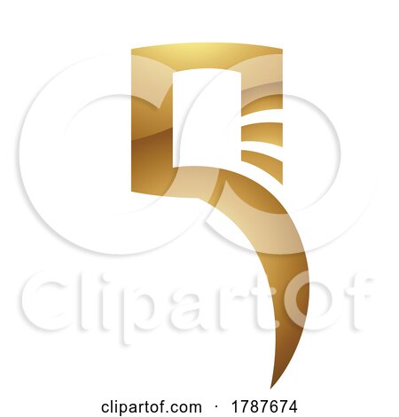 Golden Letter Q Symbol on a White Background - Icon 2 by cidepix