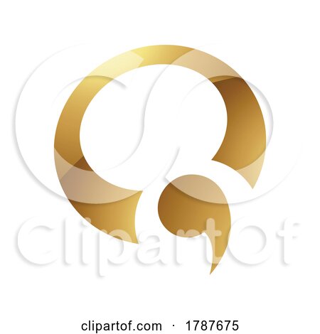 Golden Letter Q Symbol on a White Background - Icon 3 by cidepix
