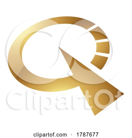 Golden Letter Q Symbol on a White Background - Icon 5 by cidepix