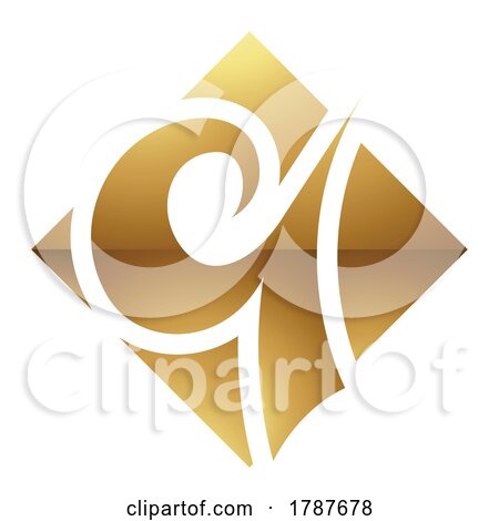 Golden Letter Q Symbol on a White Background - Icon 6 by cidepix
