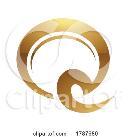 Golden Letter Q Symbol on a White Background - Icon 8 by cidepix