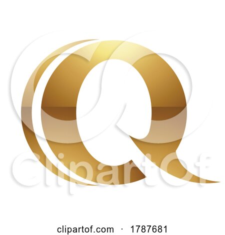 Golden Letter Q Symbol on a White Background - Icon 9 by cidepix