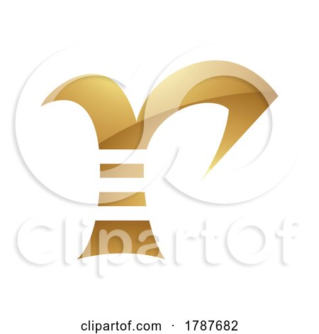 Golden Letter R Symbol on a White Background - Icon 1 by cidepix