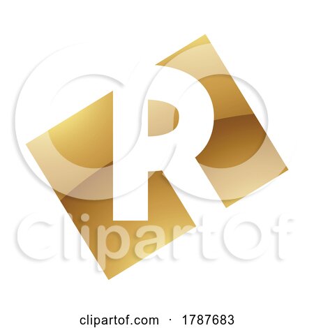 Golden Letter R Symbol on a White Background - Icon 2 by cidepix