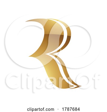 Golden Letter R Symbol on a White Background - Icon 3 by cidepix
