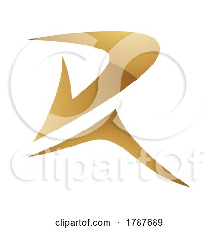 Golden Letter R Symbol on a White Background - Icon 8 by cidepix