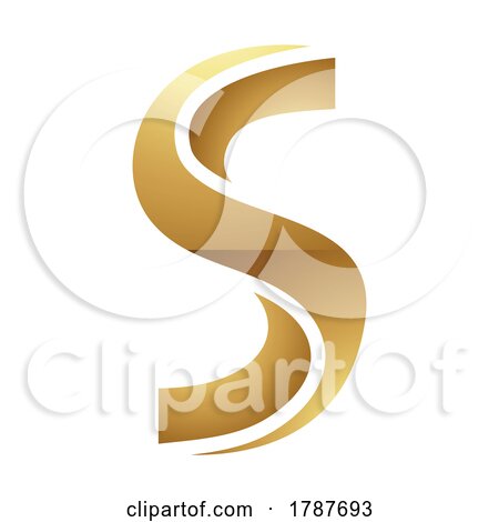 Golden Letter S Symbol on a White Background - Icon 3 by cidepix