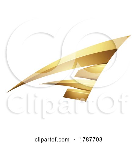 Golden Embossed Spiky Swooshing Letter a on a White Background by cidepix