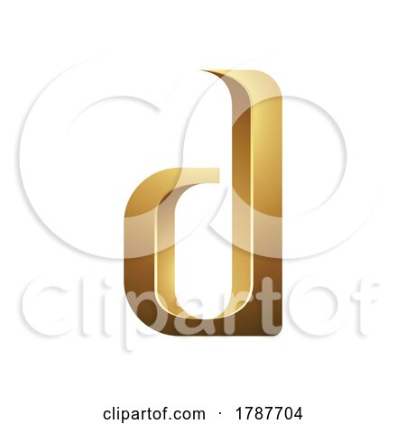 Golden Embossed Letter D on a White Background by cidepix