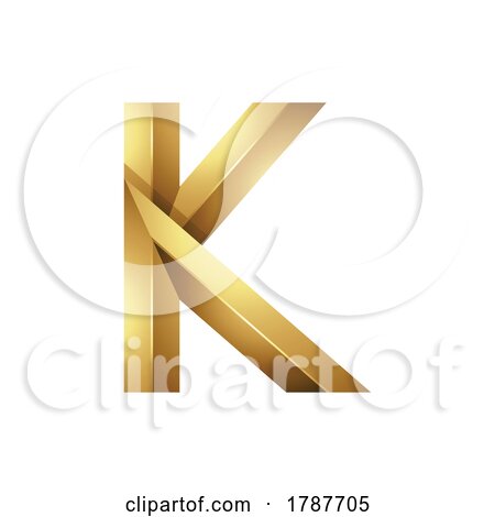 Golden Embossed Shiny Letter K on a White Background by cidepix