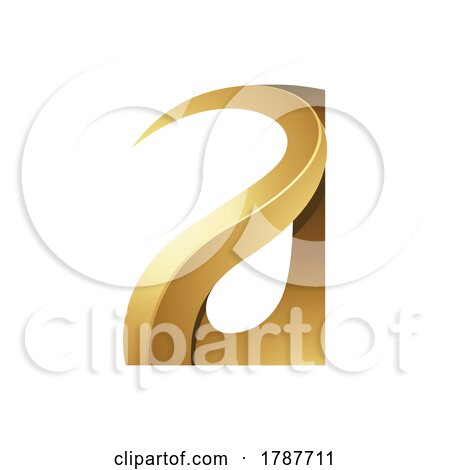 Golden Embossed Curvy and Spiky Letter a on a White Background by cidepix