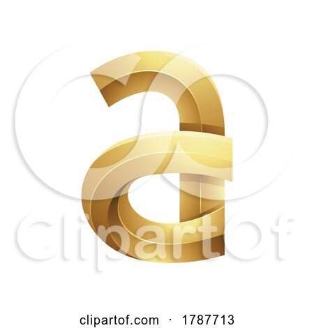 Golden Embossed Curvy Letter a on a White Background by cidepix