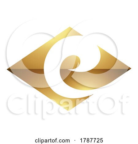 Golden Letter E Symbol on a White Background - Icon 5 by cidepix