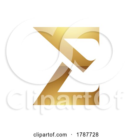 Golden Letter E Symbol on a White Background - Icon 8 by cidepix