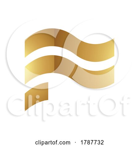 Golden Letter F Symbol on a White Background - Icon 3 by cidepix