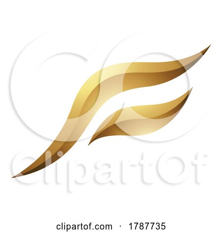 Golden Letter F Symbol on a White Background - Icon 6 by cidepix