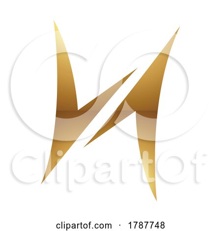 Golden Letter H Symbol on a White Background - Icon 1 by cidepix