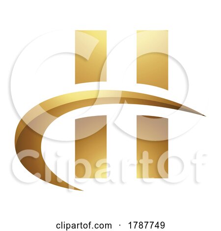 Golden Letter H Symbol on a White Background - Icon 2 by cidepix