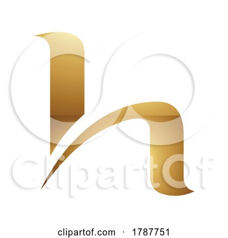 Golden Letter H Symbol on a White Background - Icon 4 by cidepix