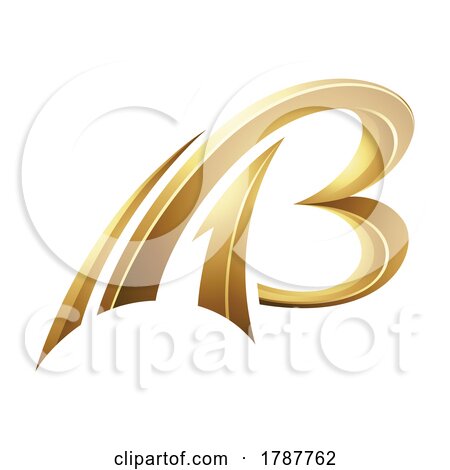 Golden Swooshing Letter B on a White Background by cidepix