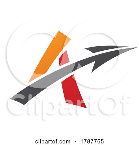 Freestyle Letter a with an Arrow in Red Orange and Black Colors by cidepix