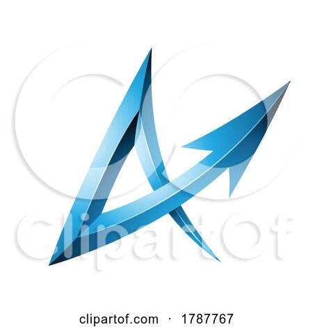Embossed Blue Arrow Shaped Letter a by cidepix