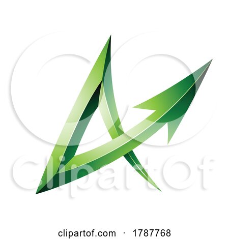 Embossed Green Arrow Shaped Letter a by cidepix