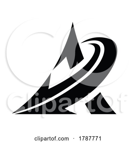 Curved Black Triangle with an Arrow by cidepix