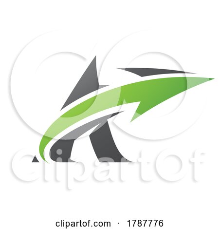 Bold Curvy Black Letter a and a Green Arrow by cidepix