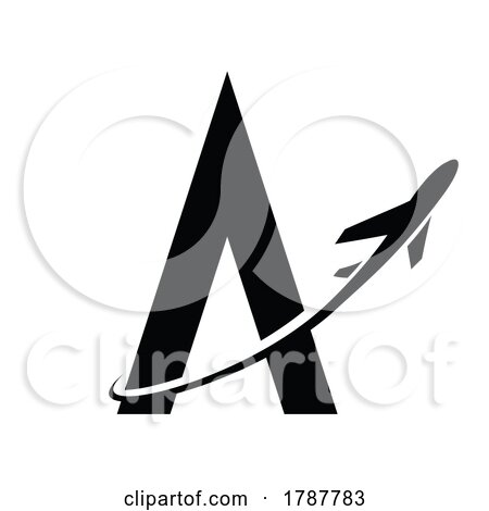 Black Airplane and Letter a - Version 2 by cidepix