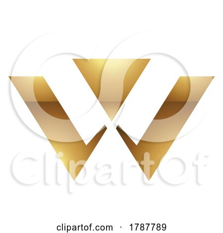 Golden Letter W Symbol on a White Background - Icon 9 by cidepix