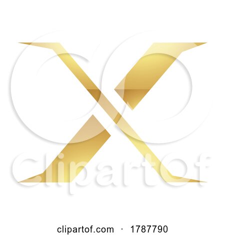 Golden Letter X Symbol on a White Background - Icon 1 by cidepix