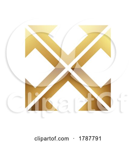 Golden Letter X Symbol on a White Background - Icon 2 by cidepix