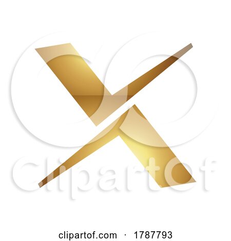 Golden Letter X Symbol on a White Background - Icon 4 by cidepix