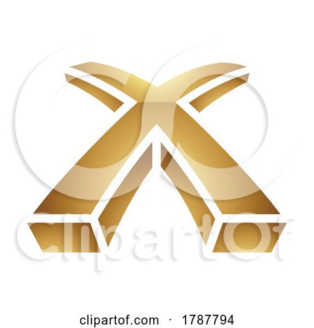 Golden Letter X Symbol on a White Background - Icon 5 by cidepix