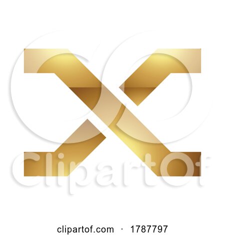 Golden Letter X Symbol on a White Background - Icon 8 by cidepix