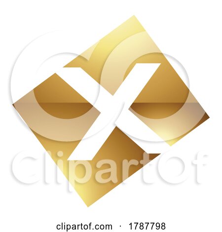 Golden Letter X Symbol on a White Background - Icon 9 by cidepix