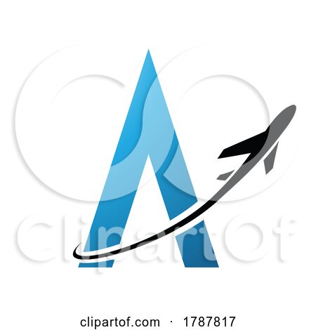 Black Airplane over a Blue Letter a by cidepix