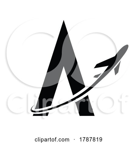 Black Airplane and Letter a - Version 1 by cidepix