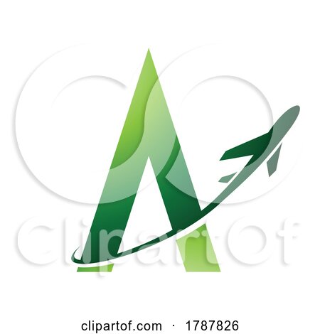 Airplane in Green Flying Around Letter a by cidepix