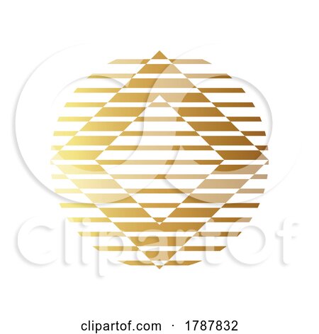 Golden Striped Diamond Circle on a White Background by cidepix